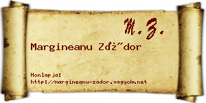 Margineanu Zádor névjegykártya